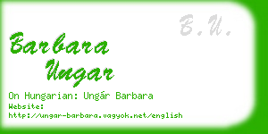 barbara ungar business card